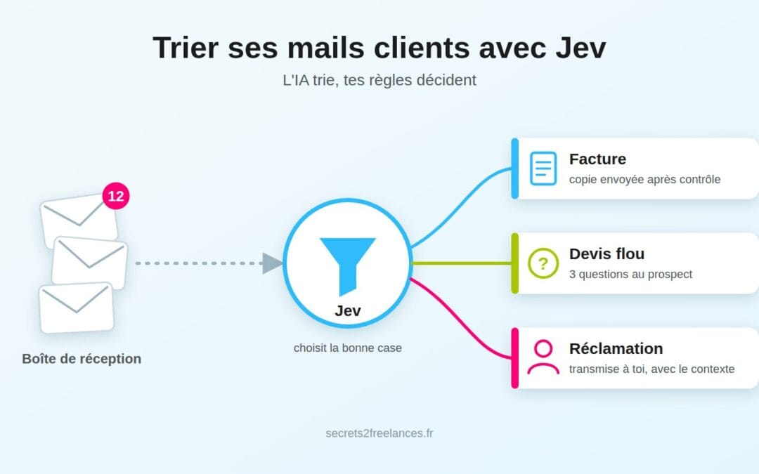 Jev : trier tes mails clients avec une IA qui ne rédige pas