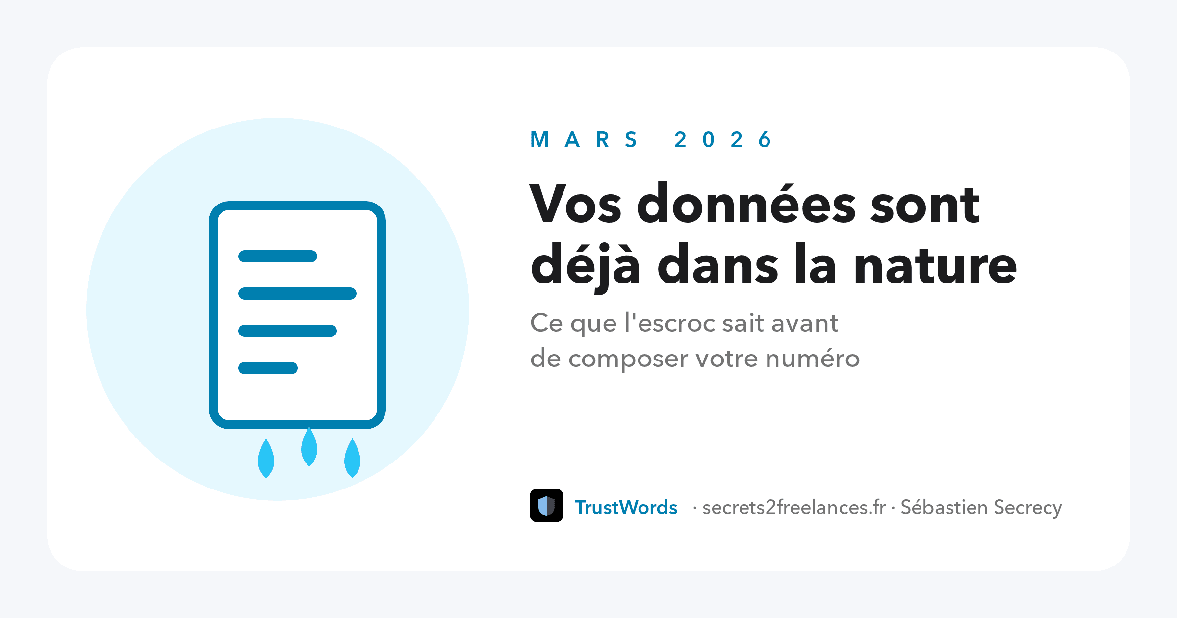 Vos données sont déjà dans la nature : ce que l’escroc sait avant de composer votre numéro Visuel de l'article : Vos données sont déjà dans la nature : ce que l'escroc sait avant de composer votre numéro